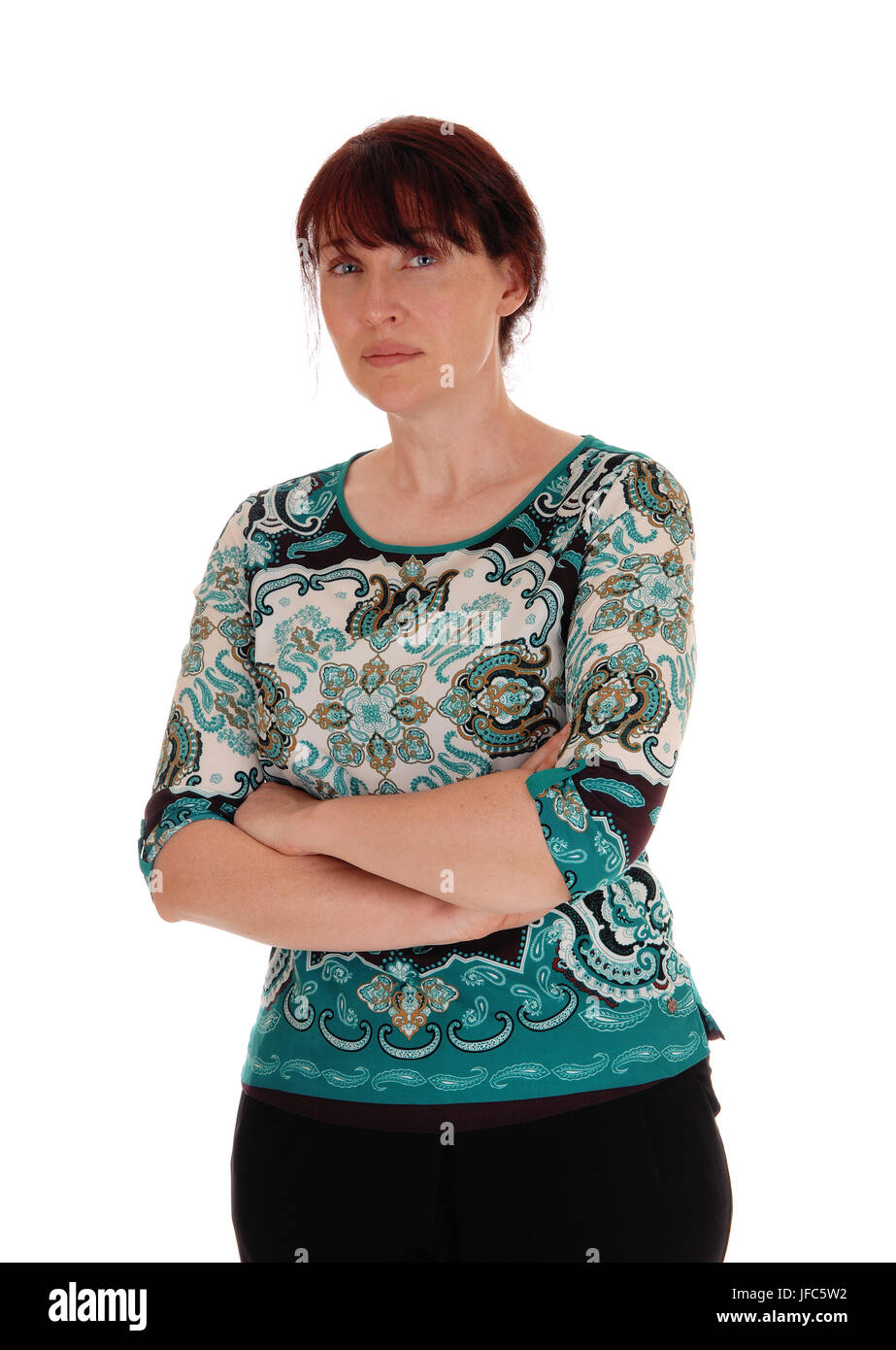 Schwere Frau, die Taille. Stockfoto