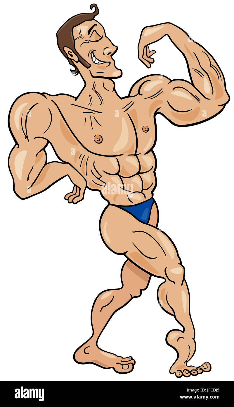 Bodybuilder Zeichentrickfigur Stockfotografie - Alamy