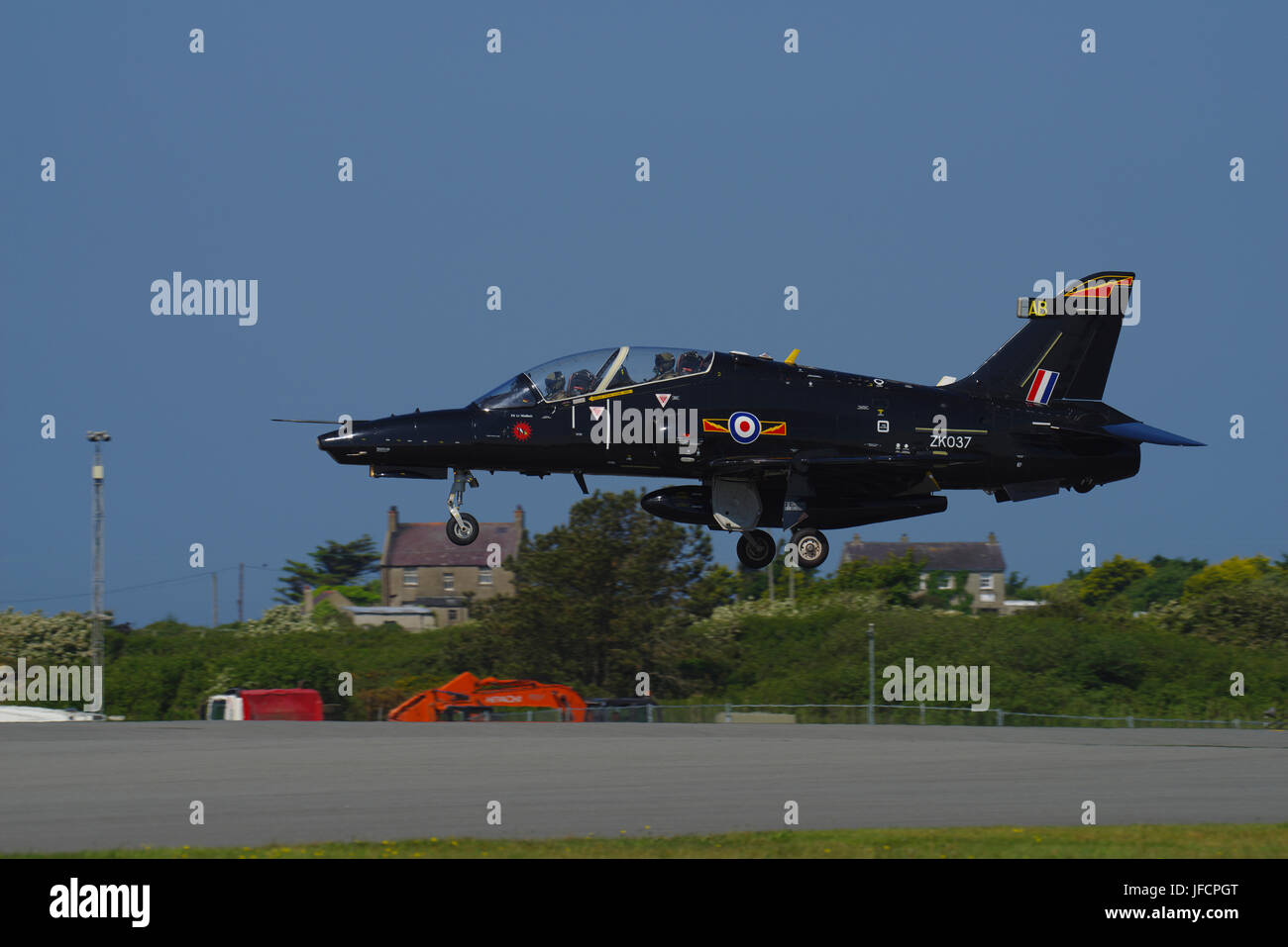 BAE Hawk T Mk 2 im RAF Valley, Anglesey, North Wales, Stockfoto