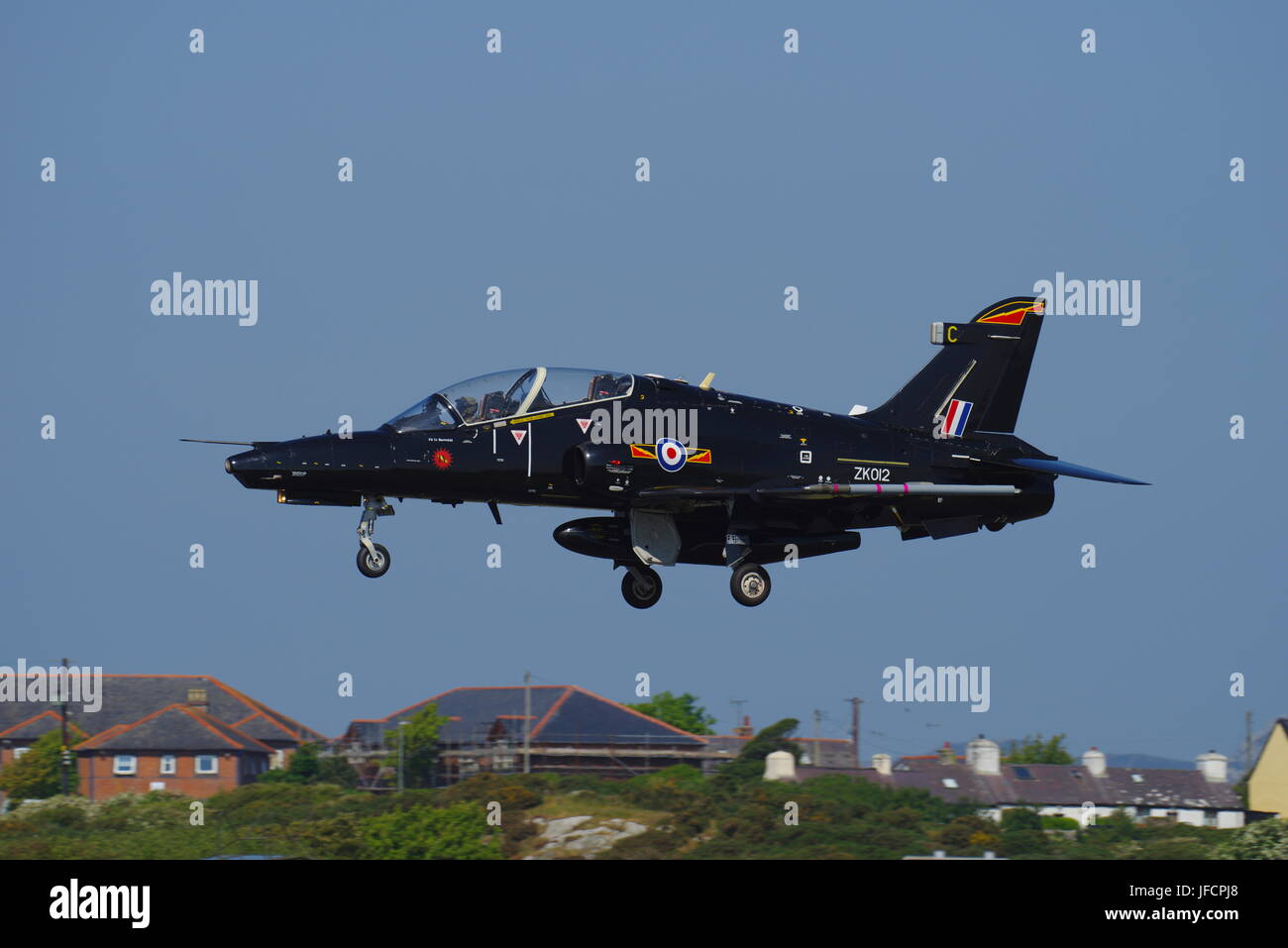 BAE Hawk T Mk 2 im RAF Valley, Anglesey, North Wales, Stockfoto