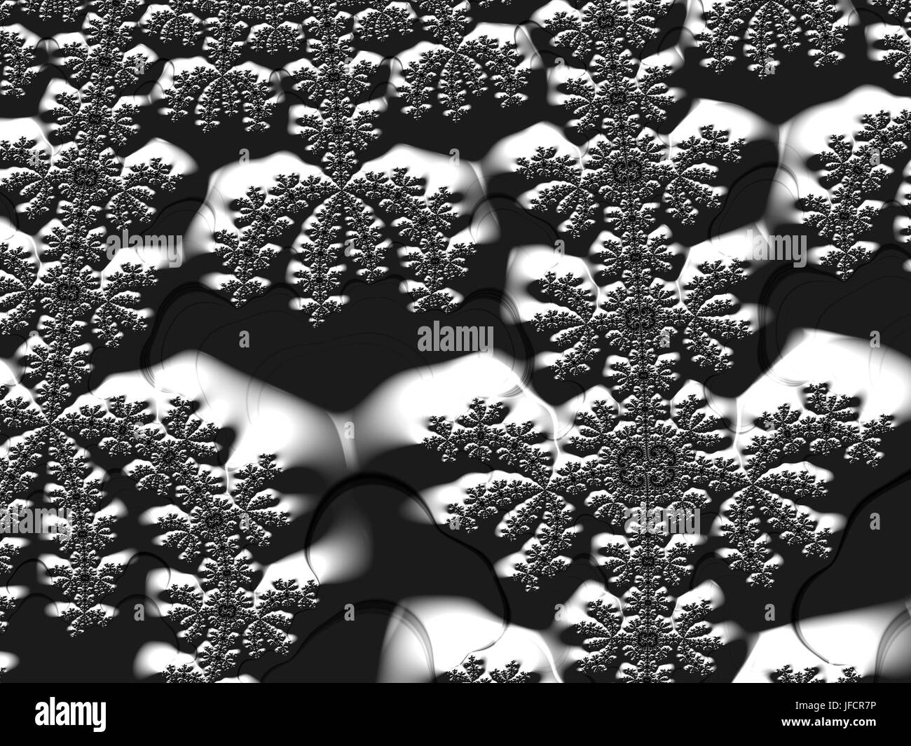 Fraktale Muster Abbildung in schwarz / weiß Stockfoto
