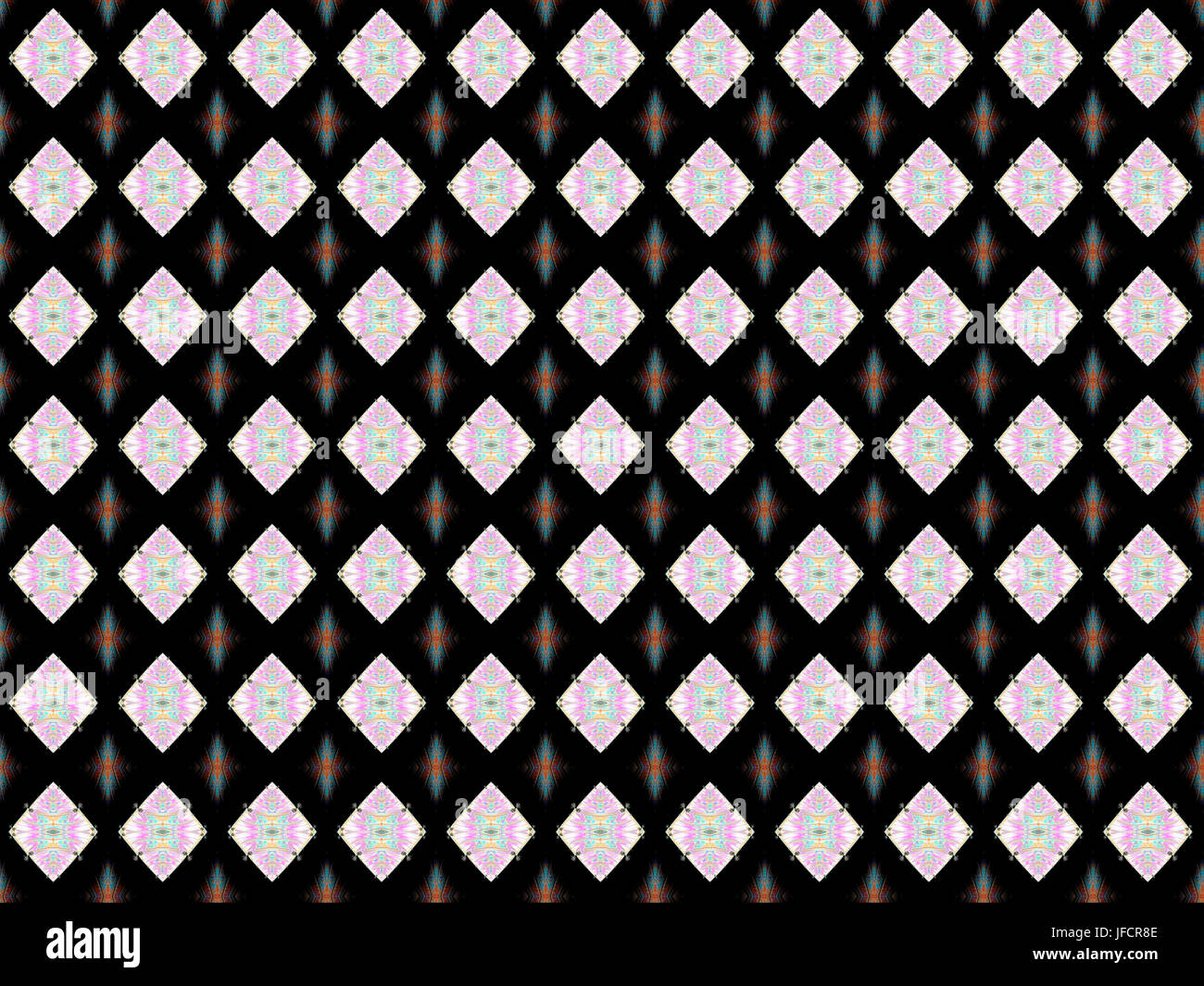 Diamanten und schwarzem Hintergrund-Muster Stockfoto