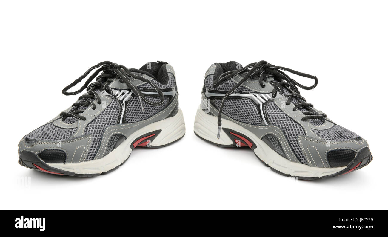 Jogging-Schuhe isoliert auf weiss Stockfoto