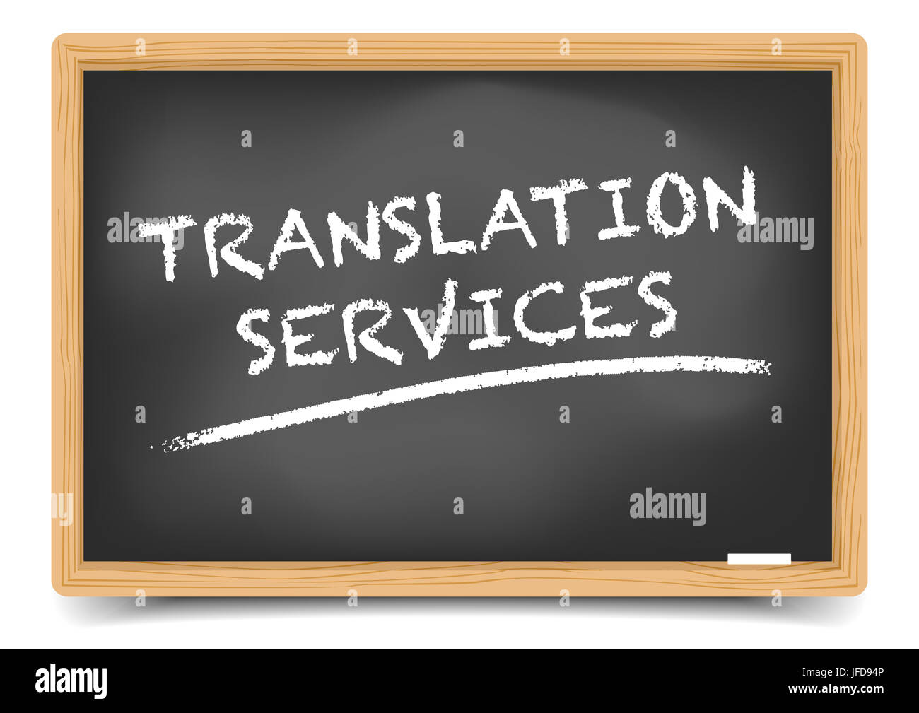 Blackboard Translation Service Stockfoto