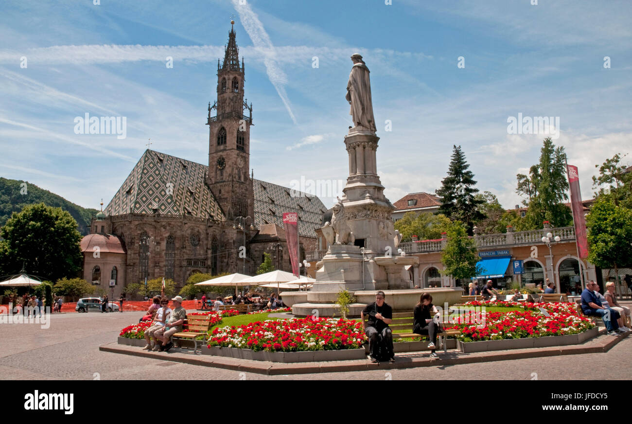 Piazza Walther Platz Bozen, Norditalien Stockfoto