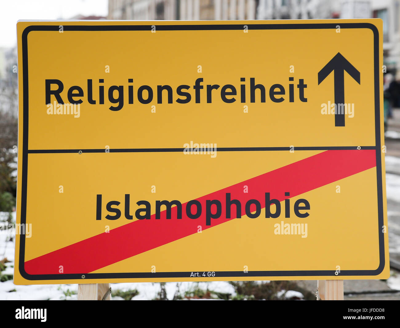 Religionsfreiheit - Islamophobie Stockfoto