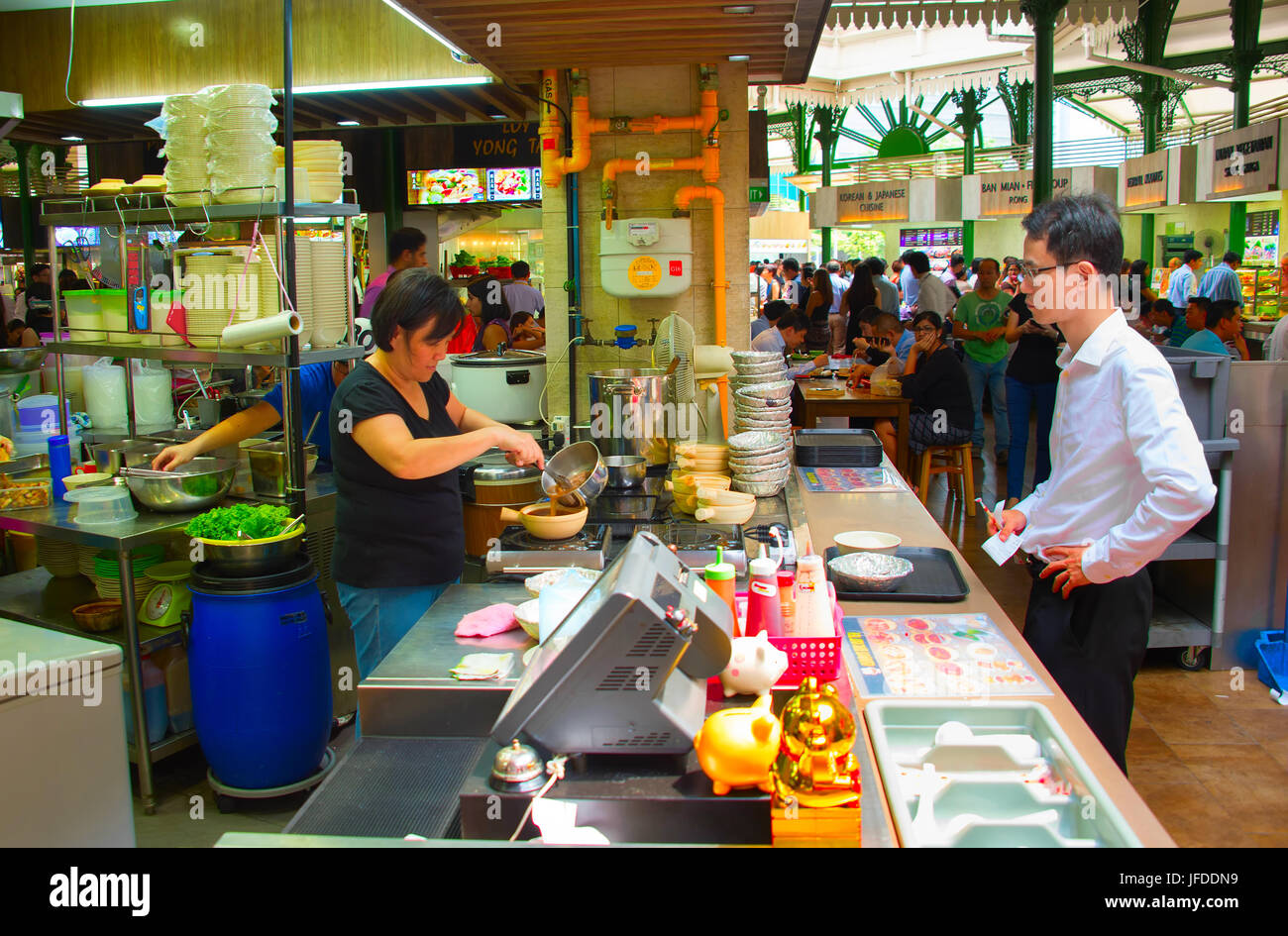 Food Court Singapur Stockfoto