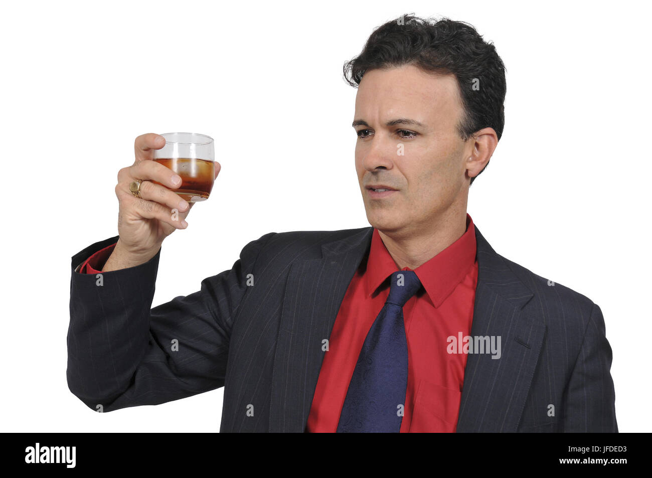 Geschäftsmann mit einem Cocktail Stockfoto