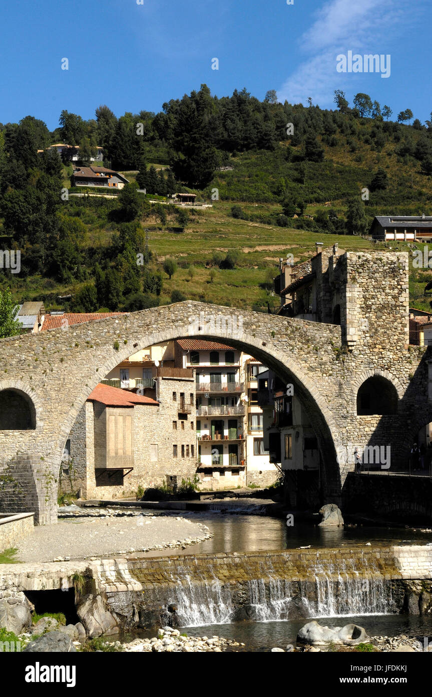 Brücke von La Seu Urgell, Provinz Lérida, Spanien Stockfoto