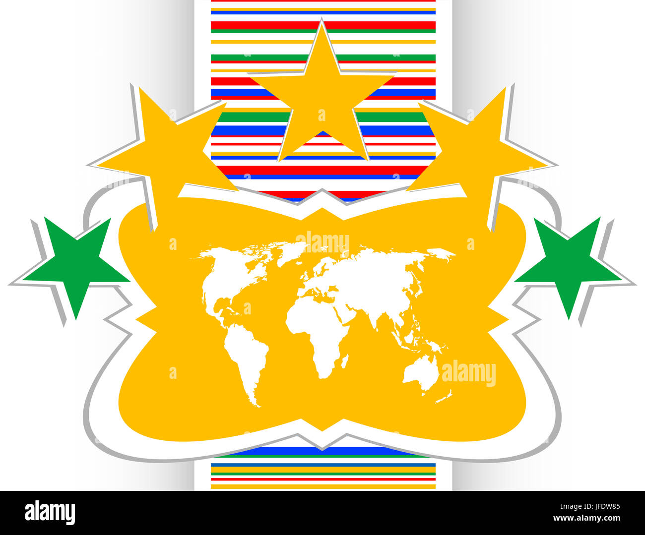 Globus-Symbol, Erde Weltkarte auf Web-Taste Stockfoto