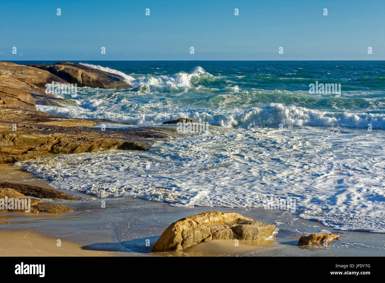Arpoador Beach und Stein in Ipanema, Rio De Janeiro Stockfoto