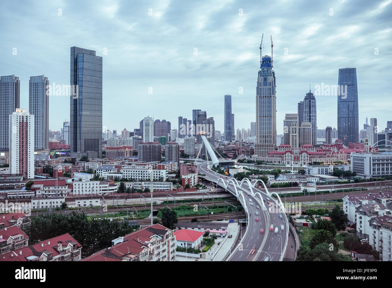 Moderne Tianjin Stadtbild Stockfoto