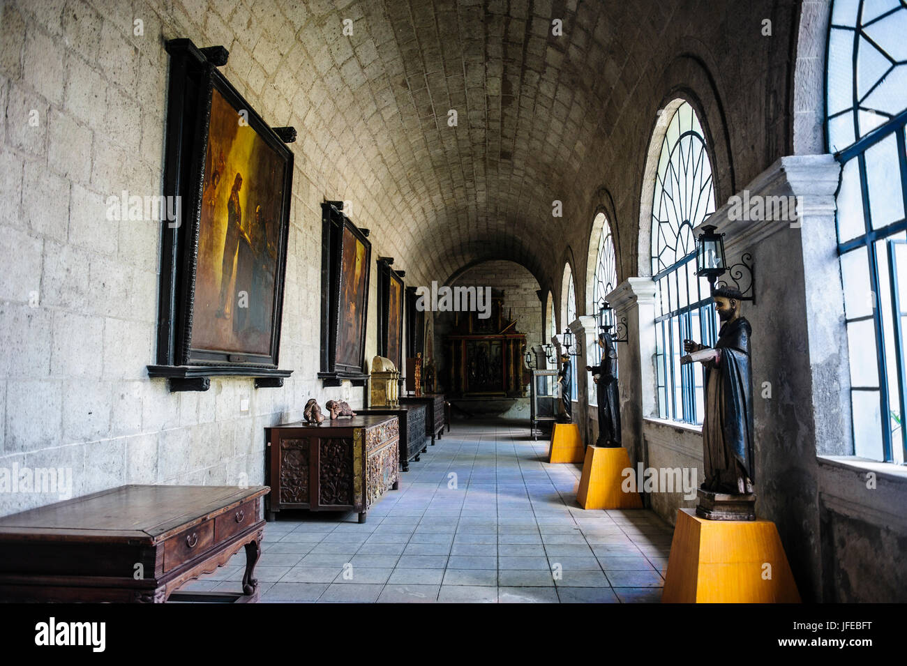 Kreuzgang von San Augustin Kirche, Intramuros, Manila, Luzon, Philippinen Stockfoto