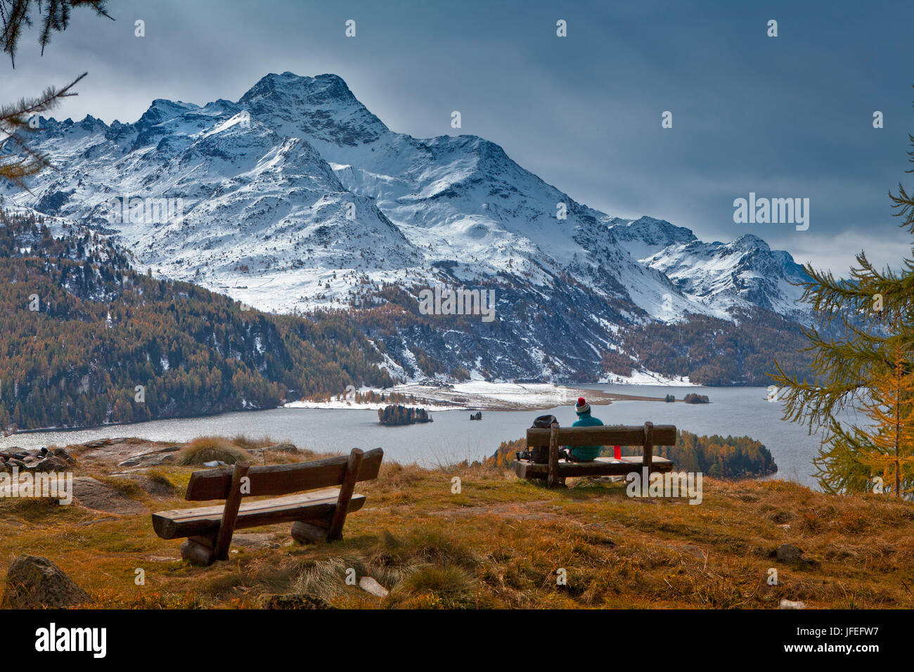 Schweiz, Oberengadin, Silsersee Stockfoto