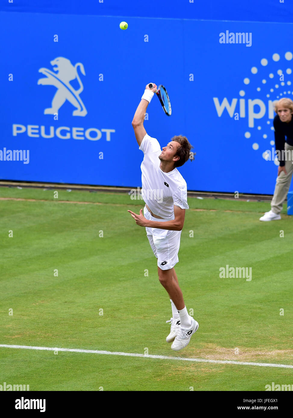 Daniil Medvedev Russlands während der Aegon International Eastbourne-Tennis-Turnier in Devonshire Park Eastbourne Sussex UK. 30. Juni 2017 Stockfoto
