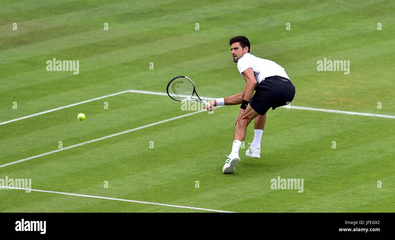 Novak Djokovic Serbien während der Aegon International Eastbourne-Tennis-Turnier in Devonshire Park Eastbourne Sussex UK. 30. Juni 2017 Stockfoto
