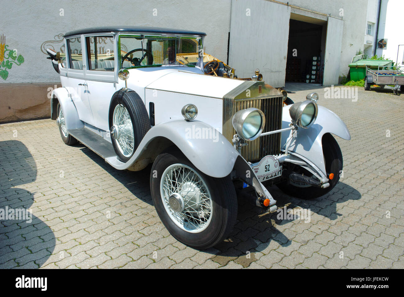 Oldtimer-Rallye "Herkomer Konkurrenz" in Landsberg Lech für mindestens 80 Jahre alten Autos, hier mit Rolls-Royce Phantom 1, Baujahr 1928 Stockfoto