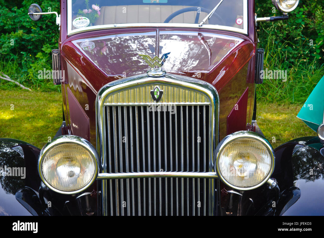 Oldtimer Rallye "Herkomer Konkurrenz" in Landsberg Lech für mindestens 80 Jahre alten Autos, hier mit dem Reisen W10 6-30 Cabriolet, Baujahr 1930 Stockfoto