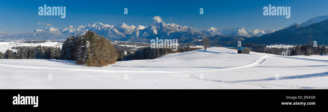 Panorama-Landschaft in der Forggensee im Allgäu Stockfoto