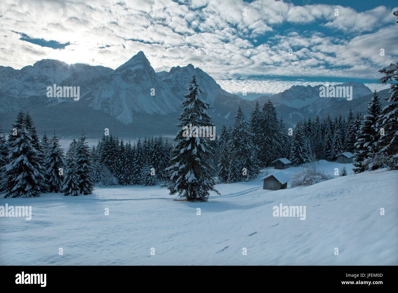 Österreich, Tirol, Ehrwalder Becken mit solar Stockfoto