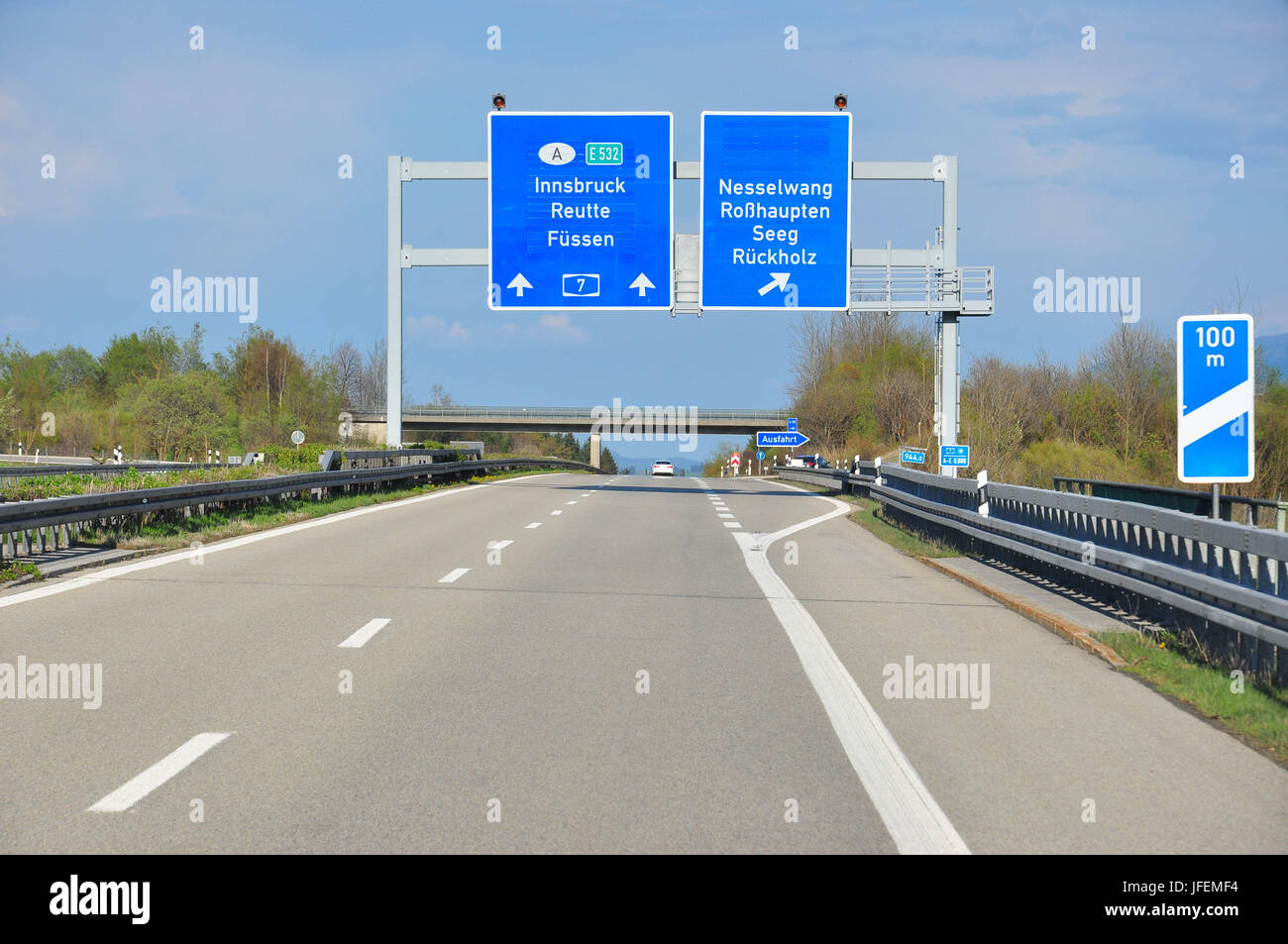 Deutschland, Bayern, oberen Allgäu, Autobahn, Schilder, A7