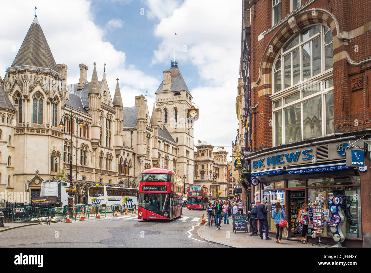 UK, London, Fleet Street, Royal Court der Gerechtigkeit Städtebau Stockfoto