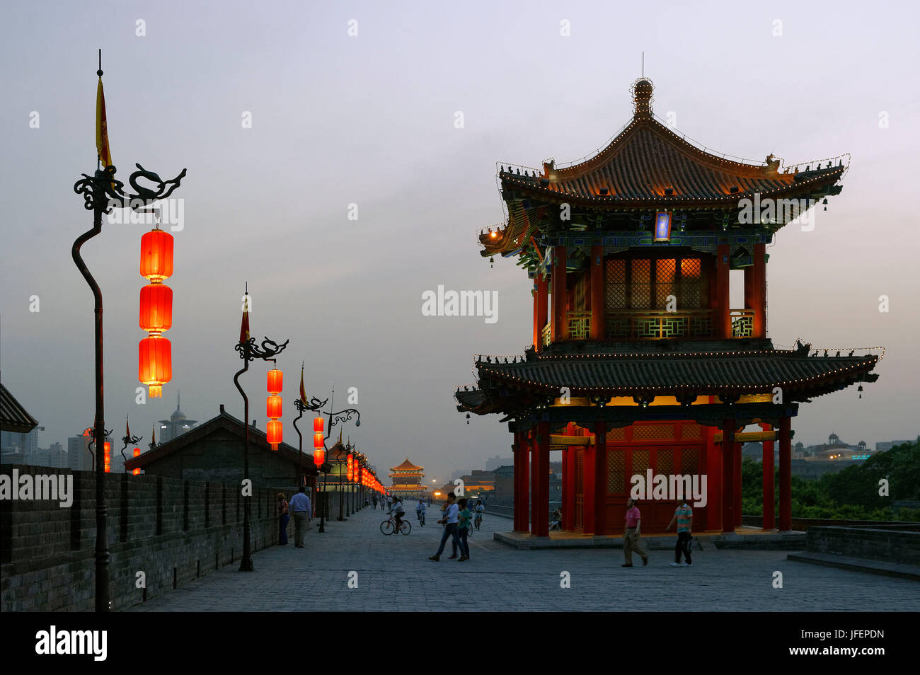 China, Provinz Shaanxi, Xi' An, Stadtmauer in der Nähe von South Gate Stockfoto