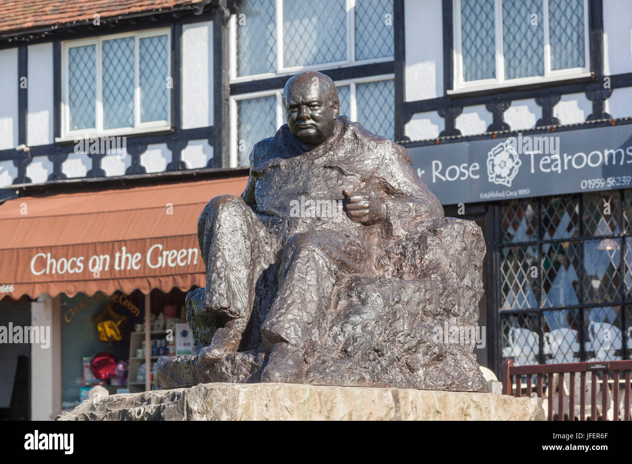 England, Kent, Westerham, Winston Churchill Statue Stockfoto