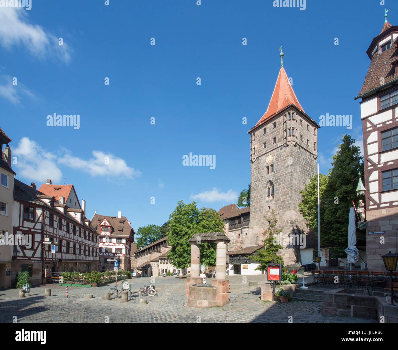 Deutschland, Nürnberg-Stadt, in der Nähe von Nürnberg Burg, gut, Stockfoto