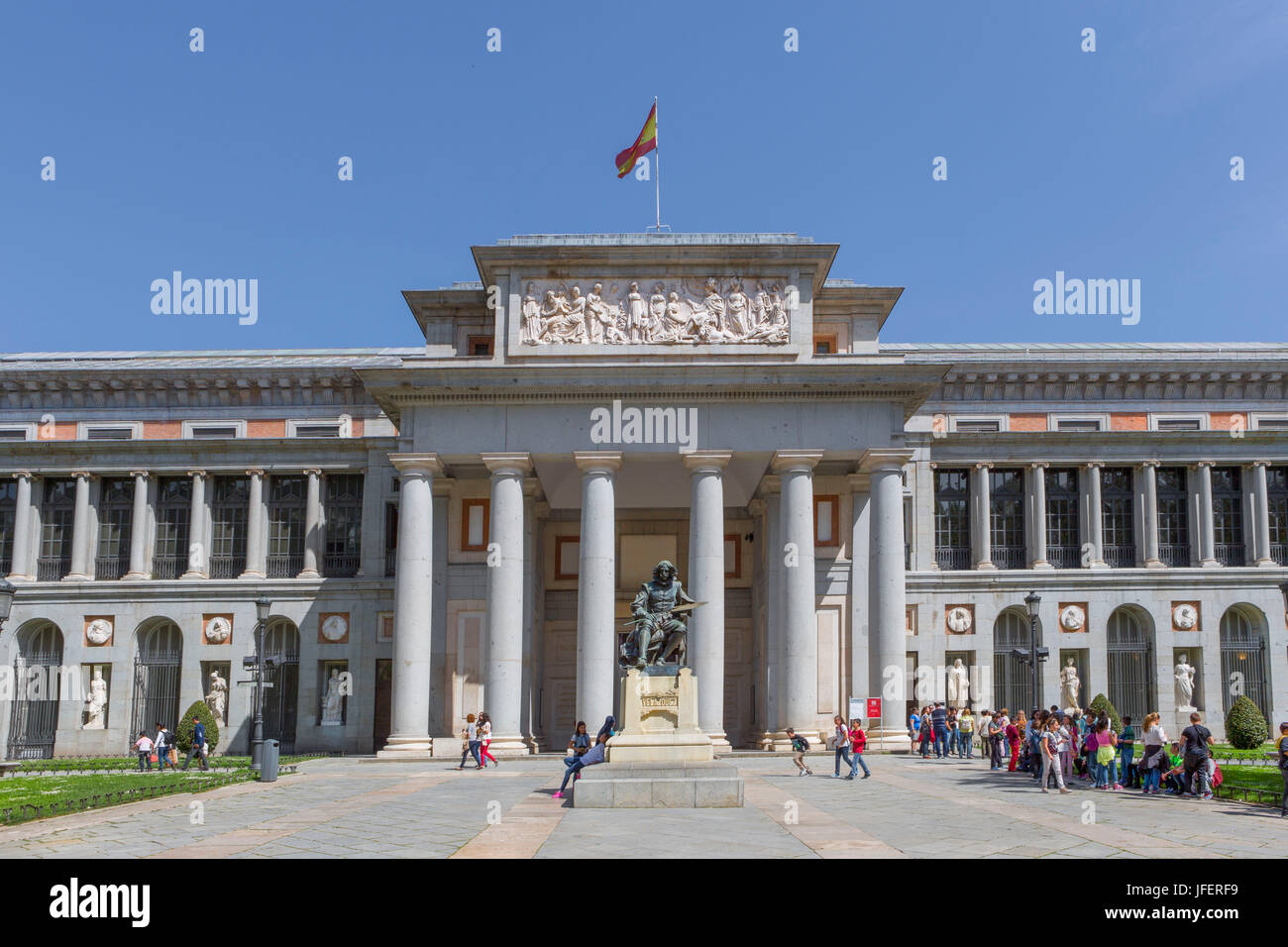 Spanien, Madrid City, El Prado Museum, Velazquez Denkmal Stockfoto