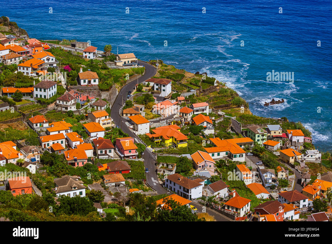 Dorf Seixal in Madeira Portugal Stockfoto