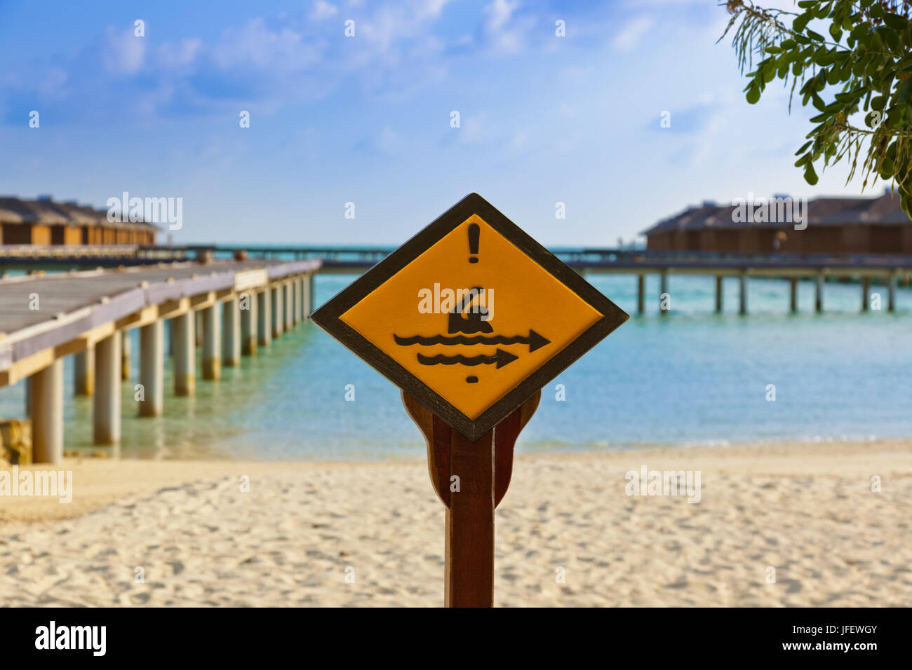 Zeichen auf den Malediven Insel Stockfoto