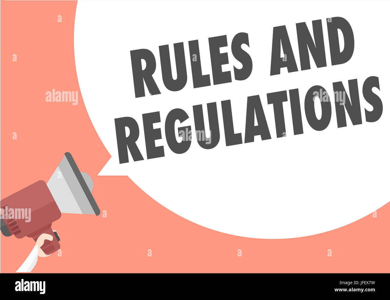 Megaphon Regeln und Vorschriften Stockfoto