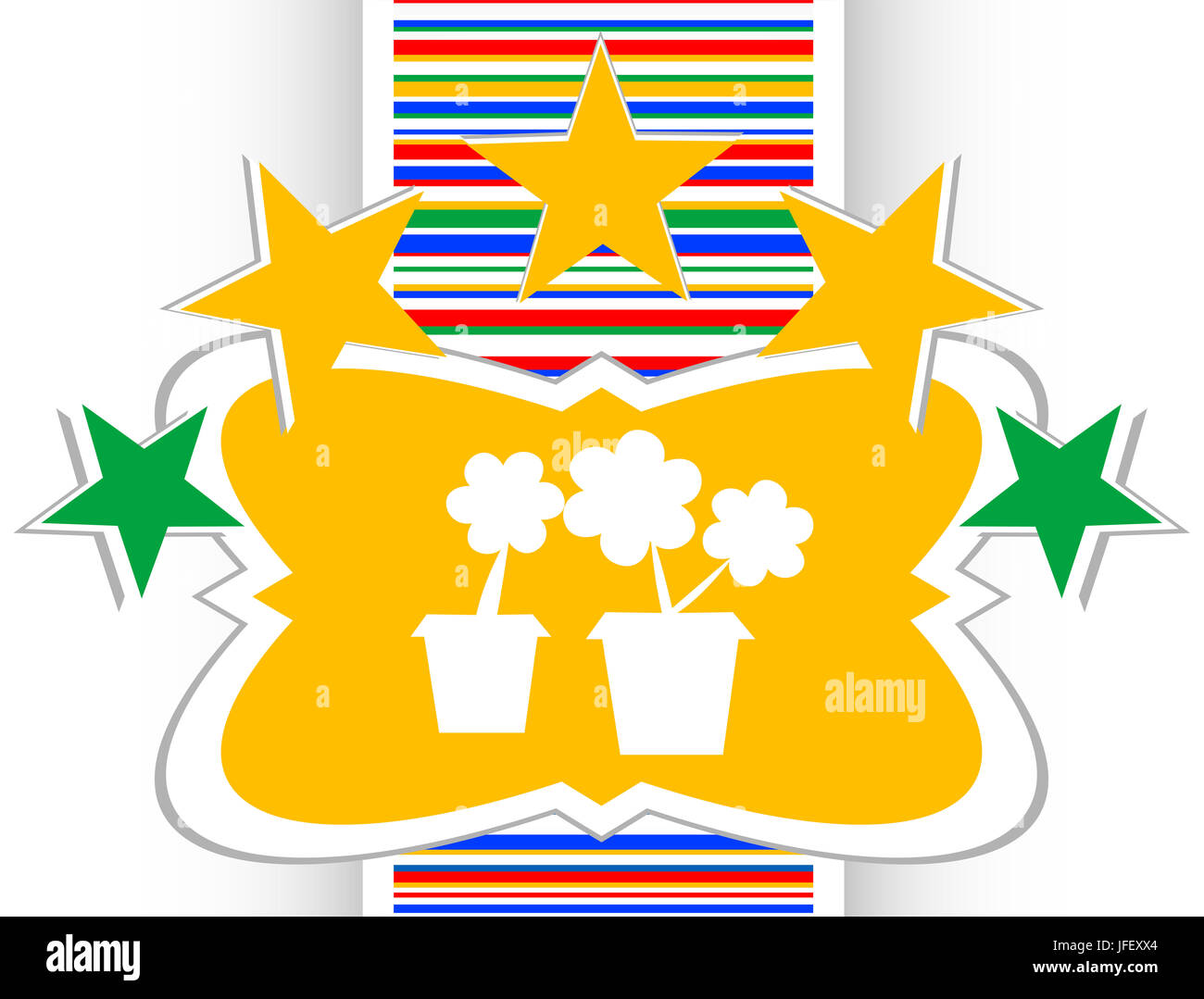 Blumentopf mit Blumen - Web Icon Zeichen Stockfoto