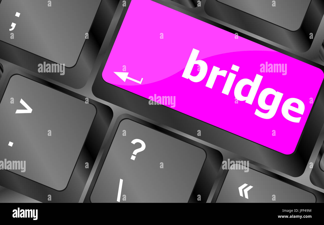 Brücke-Wort auf Computer-Tastatur-Taste Stockfoto