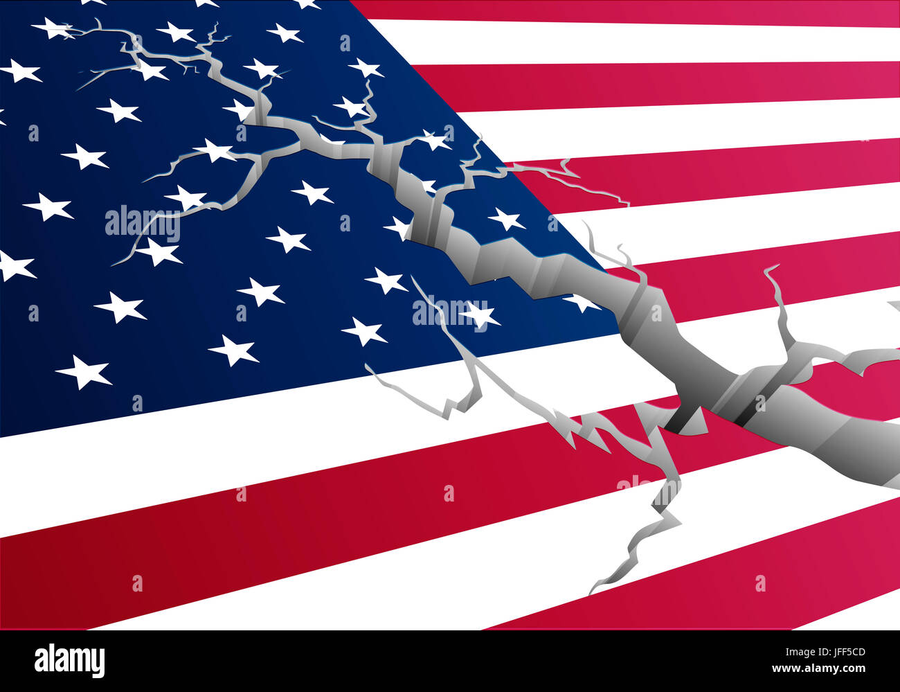 Flagge USA tiefen Riss Stockfoto