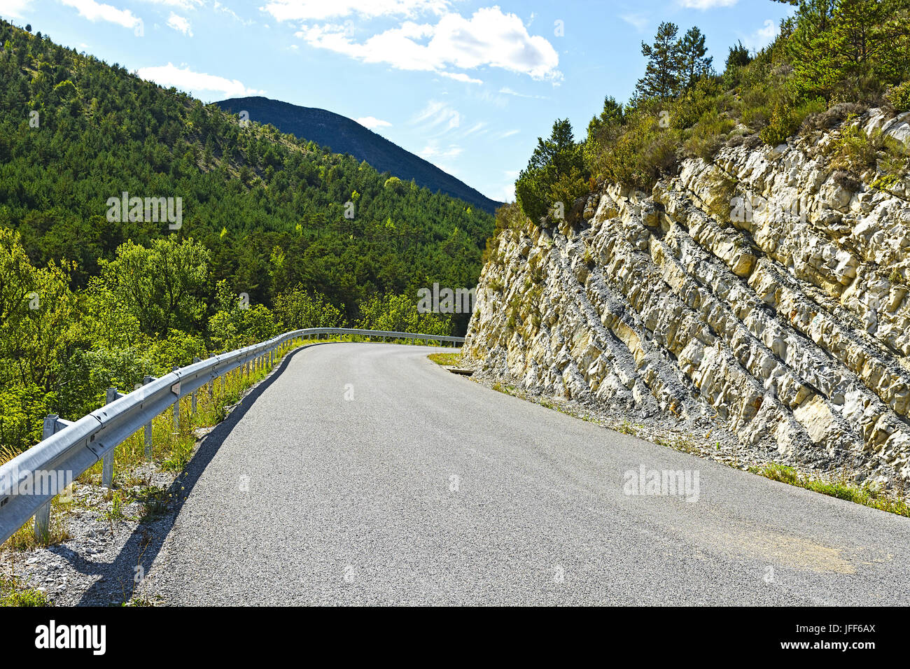 Wicklung Asphaltstraße Stockfoto