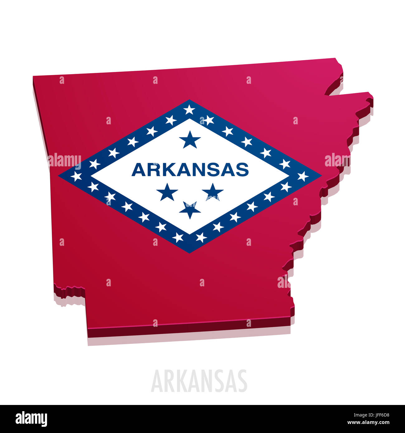 Karte Arkansas State Stockfoto