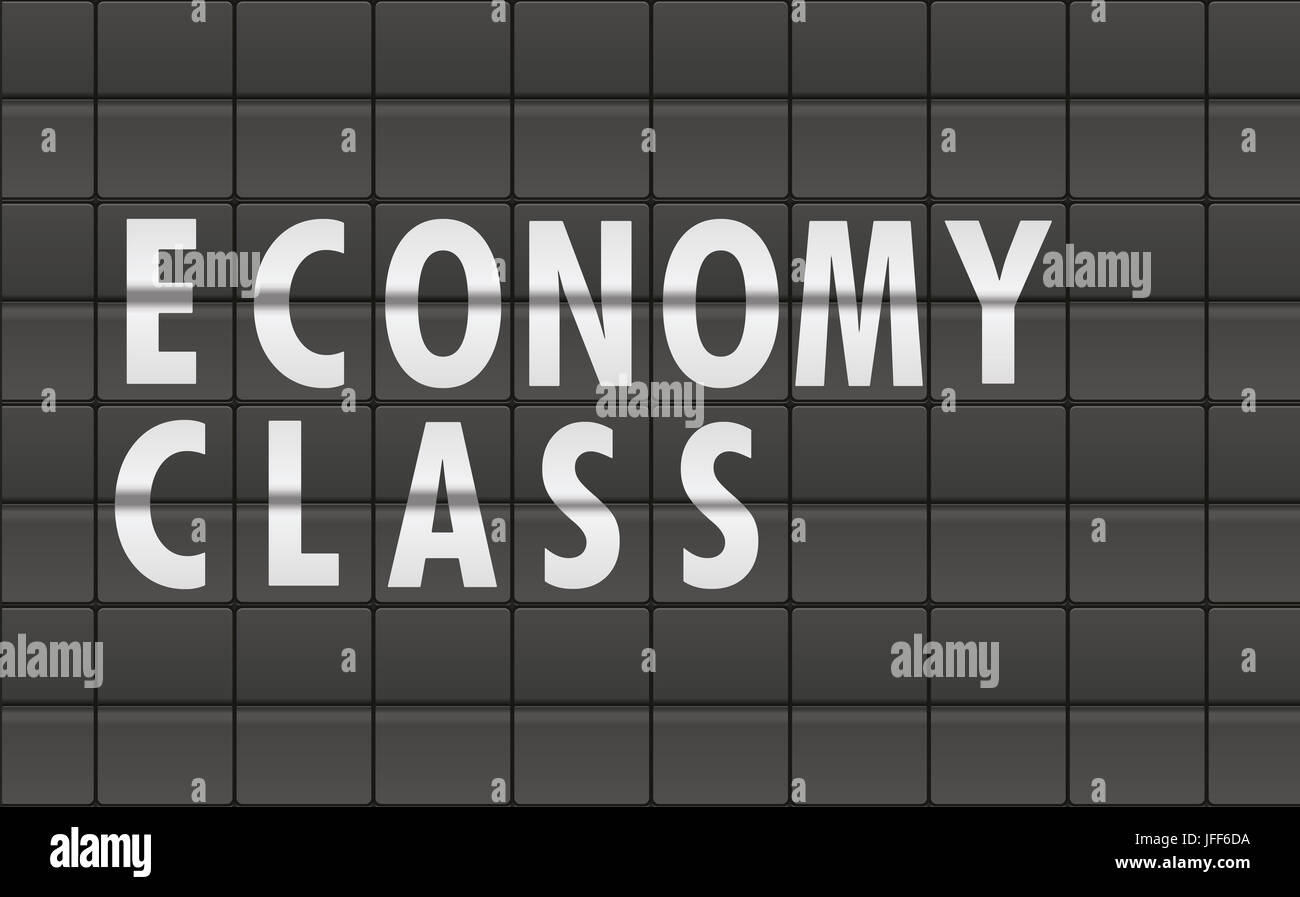 Flug in der Economy Class Stockfoto