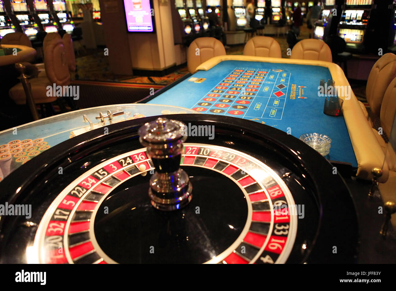 Roulette-Rad in casino Stockfoto