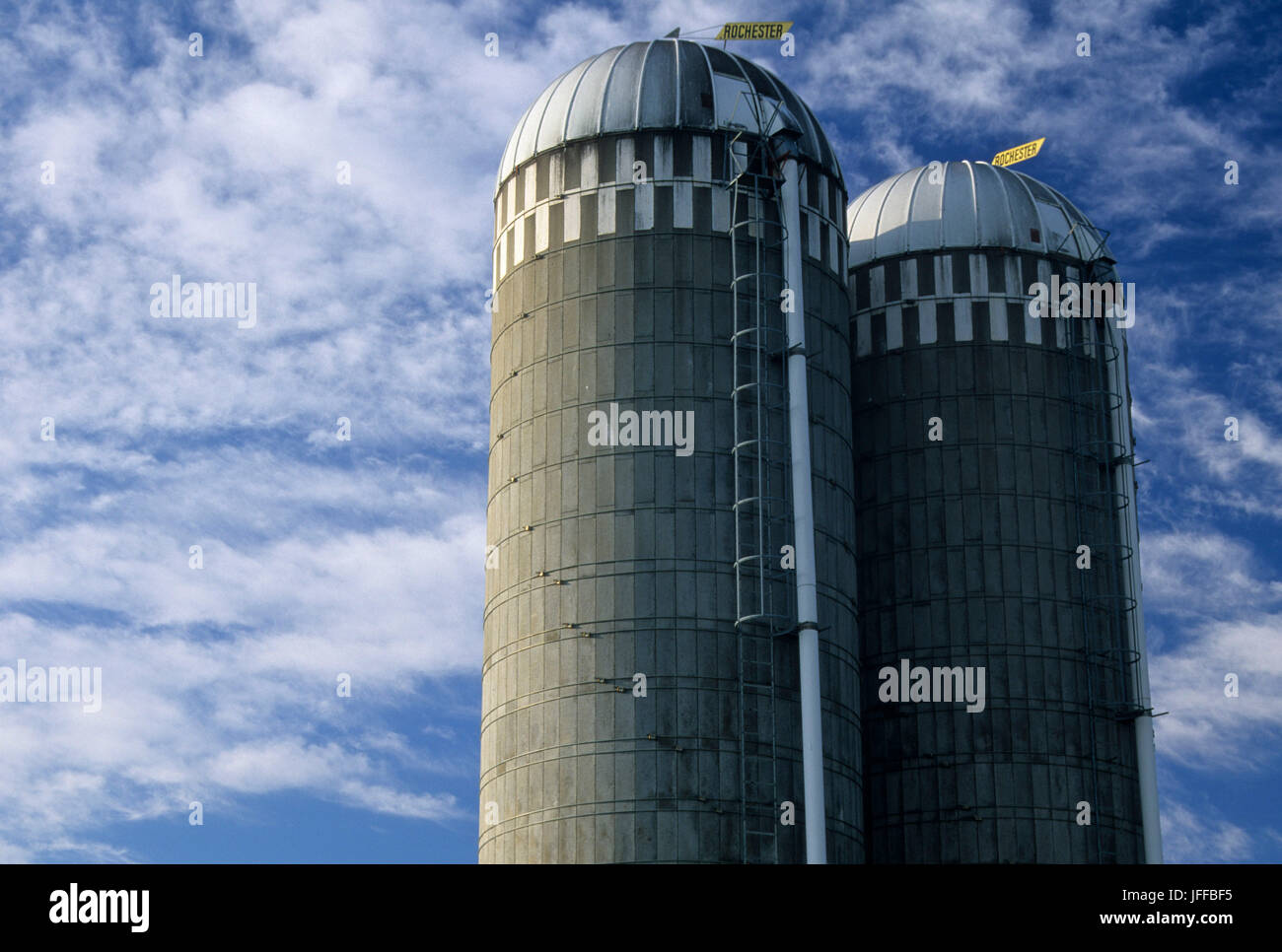 Silos, Douglas State Trail, Minnesota Stockfoto