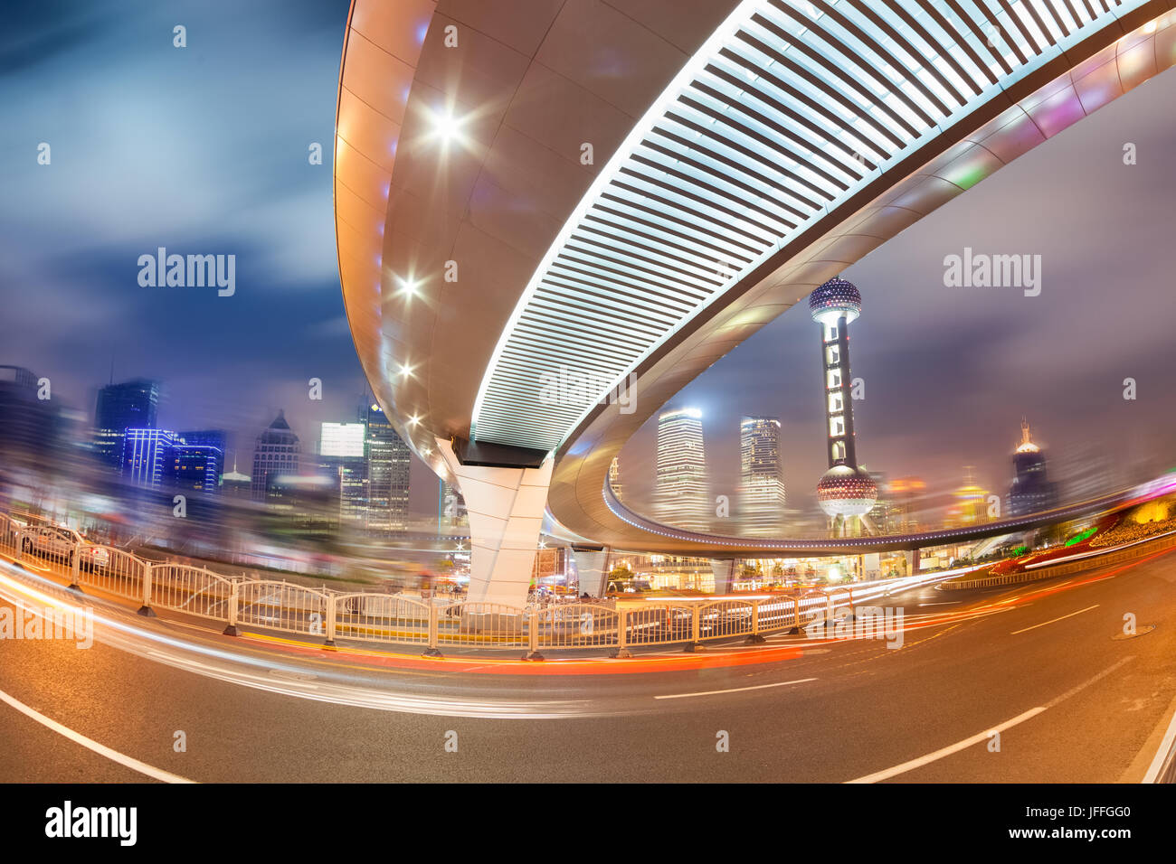 Innenstadt von Shanghai, in der Nacht Stockfoto