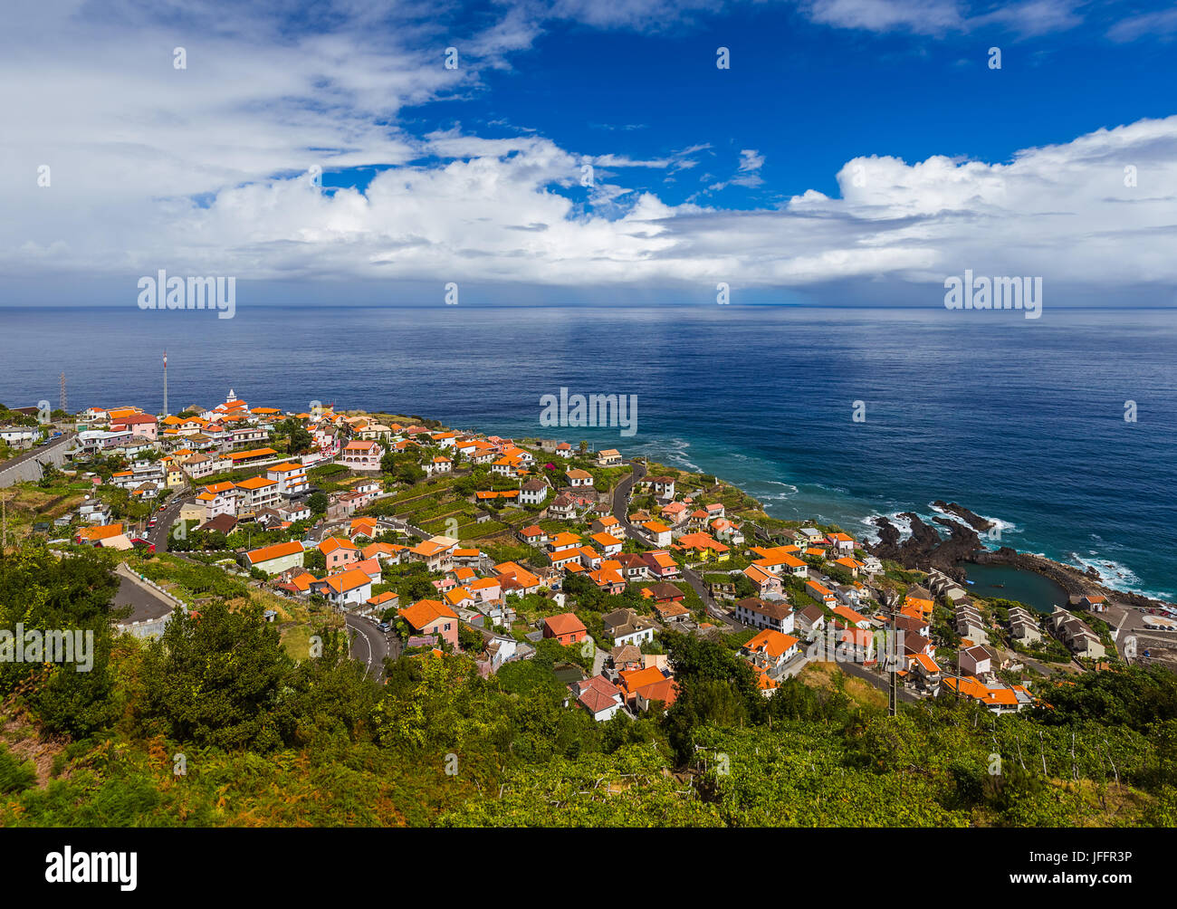 Dorf Seixal in Madeira Portugal Stockfoto