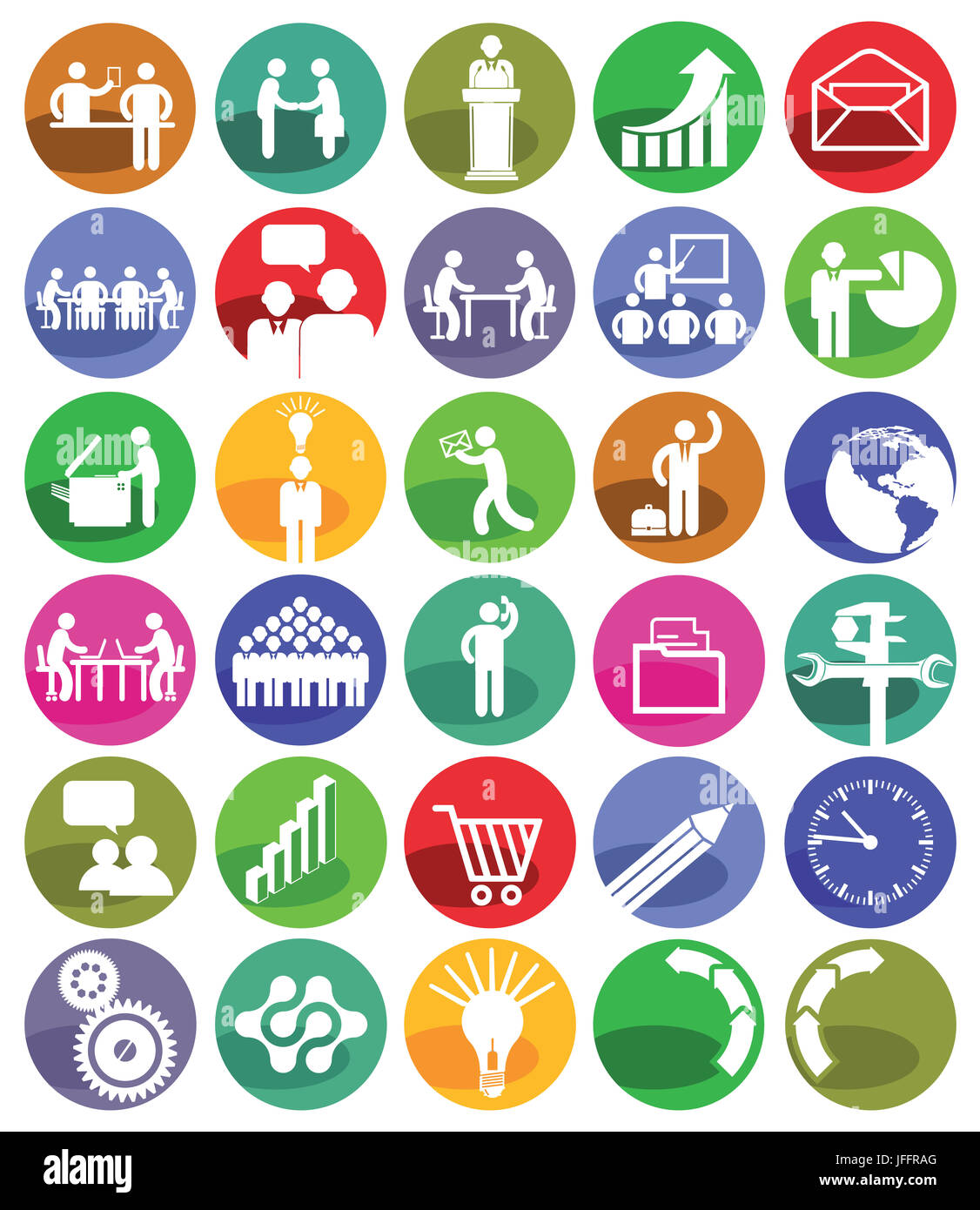 Business Management Icon-Sets Stockfoto