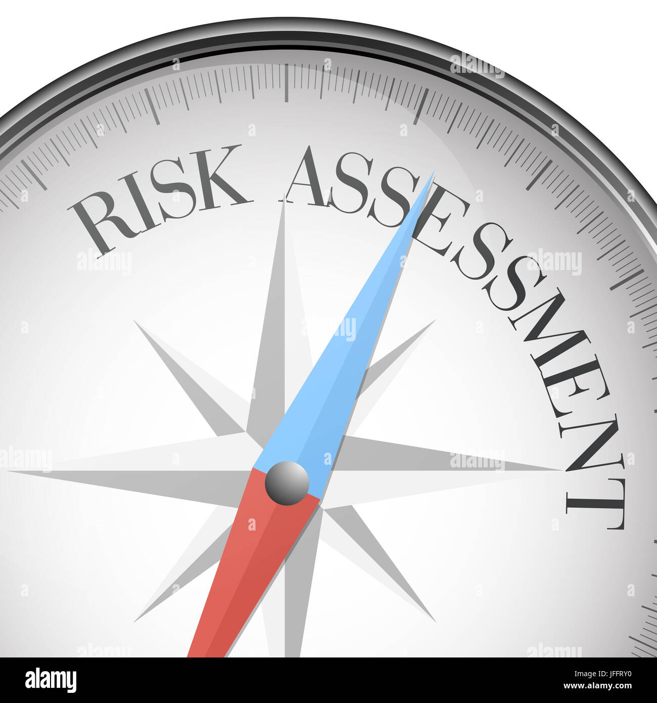 Kompass Risikobewertung Stockfoto