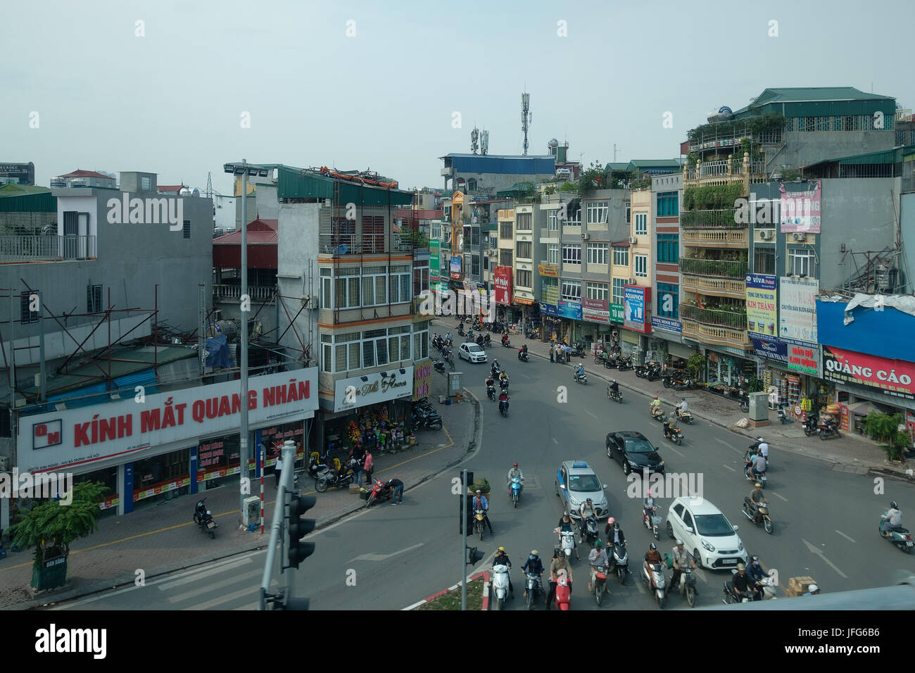 Luftaufnahme von eine Straße in Hanoi, Vietnam, Asien Stockfoto