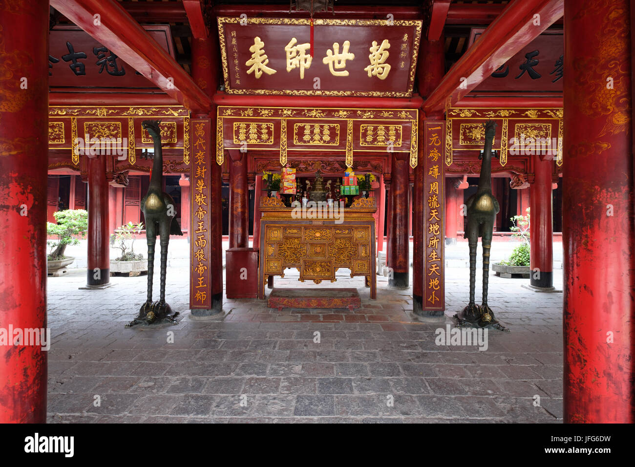 Tempel der Literatur in Hanoi, Vietnam, Asien Stockfoto