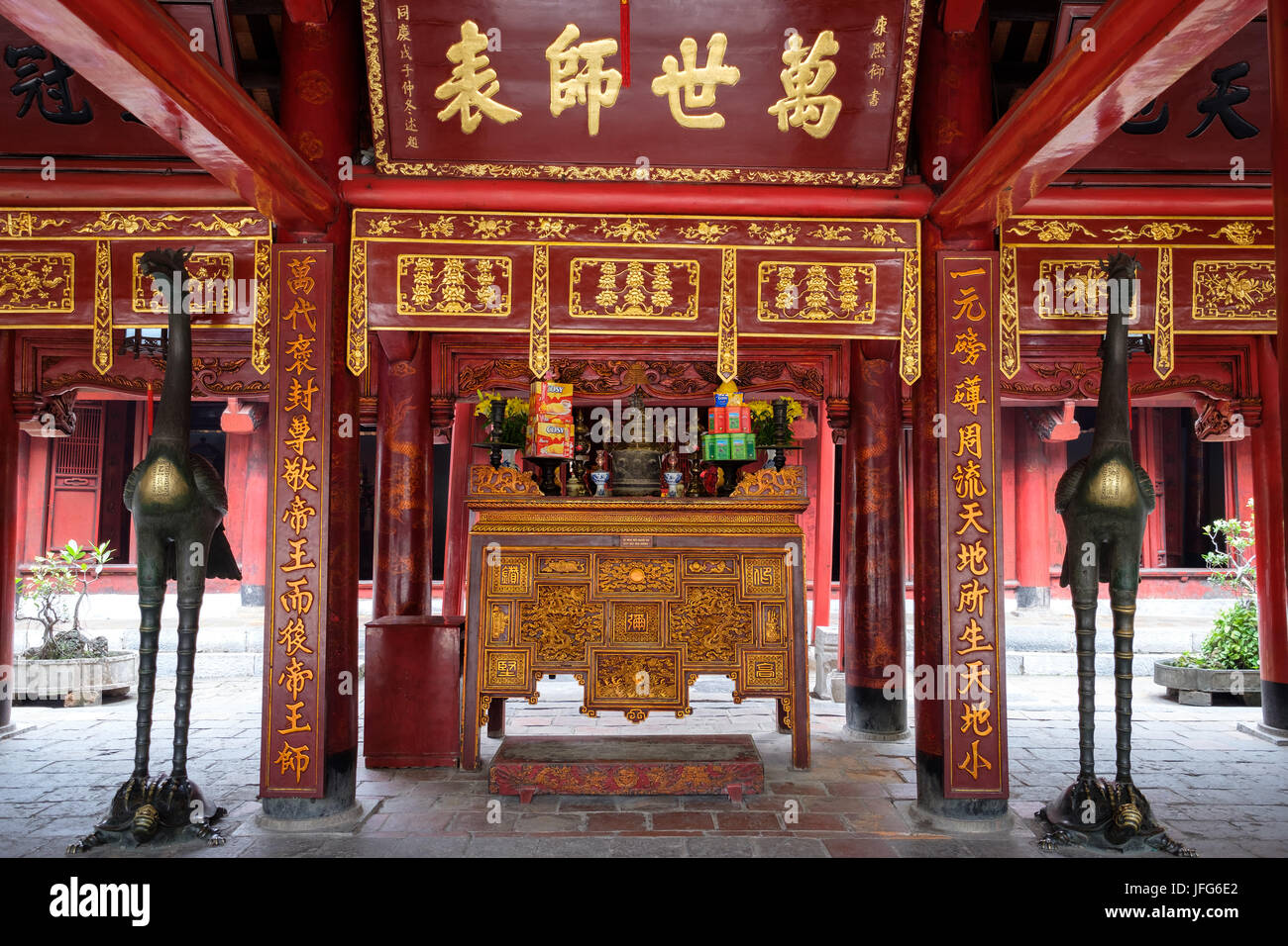 Tempel der Literatur in Hanoi, Vietnam, Asien Stockfoto