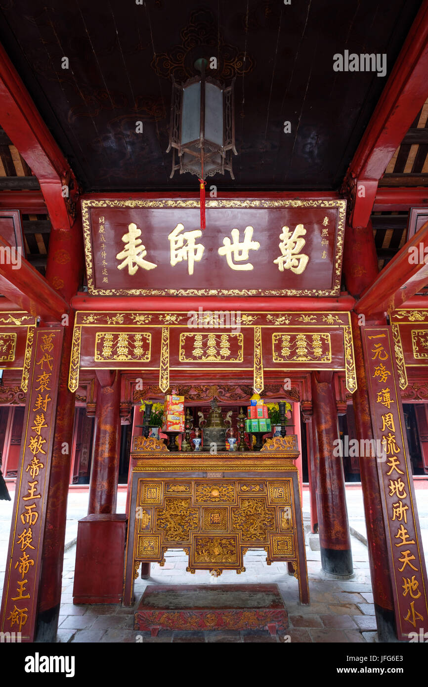 Tempel der Literatur in Hanoi, Vietnam, Asien Stockfoto