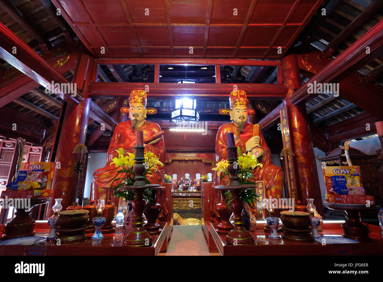 Tempel der Literatur in Hanoi, Vietnam, Asien Stockfoto